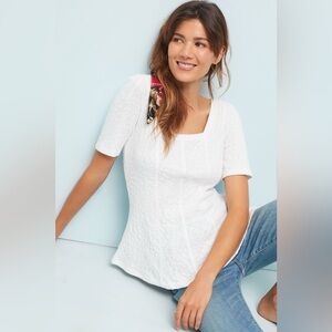 ett.twa by Anthropologie Wesley Textured Square Neck Top